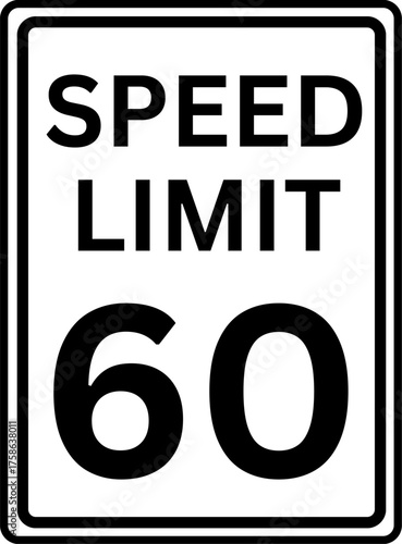 Speed Limit 60 mph Traffic Sign