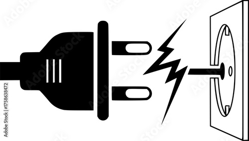 Electric plug icon symbol.Connection, socket with a plug, icons.Concept of 404 error connection.Electric plug icon on white background.Vector Illustration See Less
