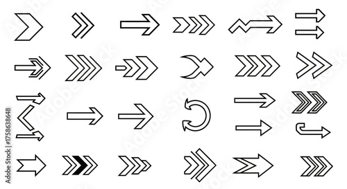 Diverse Set of Arrow Illustrations for Graphic Design Projects