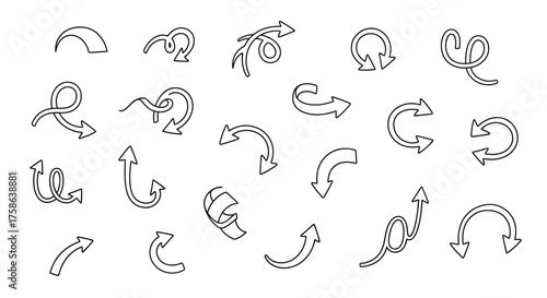 Diverse Arrow Collection Hand-Drawn Vector Elements for Direction