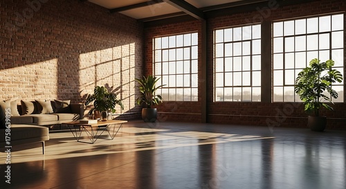 Sunlit Loft Apartment Interior. (1)