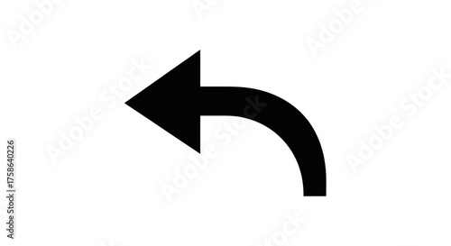 Elegant Curve A Simple Arrow Vector Pointing Backwards for Return Navigation