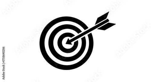 Precise arrow striking the center of a concentric target, representing accurate aiming, objective success, and clear strategic focus in a business or personal context