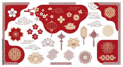 Elegant Chinese New Year Decorations Flowers, Lanterns & Auspicious Symbols