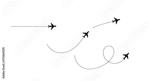 Airplane Trails Flight Paths and Travel Routes Illustration