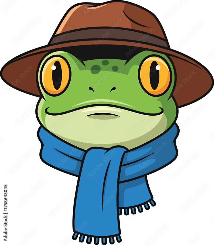 Obraz premium Frog Character Vector Illustration on White Background