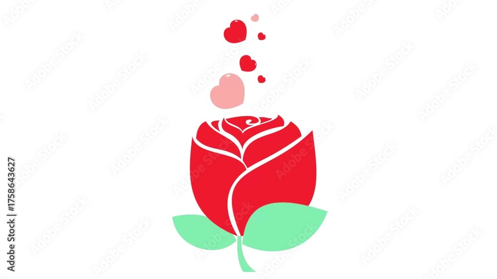 red rose animation video. 3d rose animated 4k video. rose flower ...