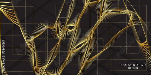 Gradient black gold abstract creative background design