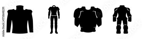 Collection of stylized robotic exoskeletons and armor pieces for futuristic science fiction concepts