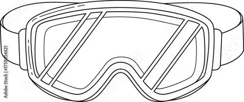 Ski goggles winter sports eyewear snow protection gear equipment outline