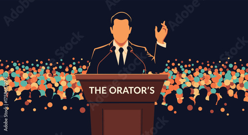 The Orator Addressing A Captivated Audience With Passion And Conviction
