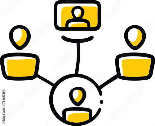 peer to peer network icon  outline vector .eps