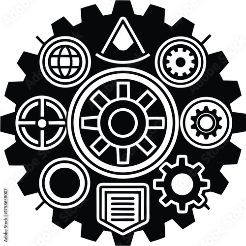 settings  gear  configuration icons vector set  mi.eps