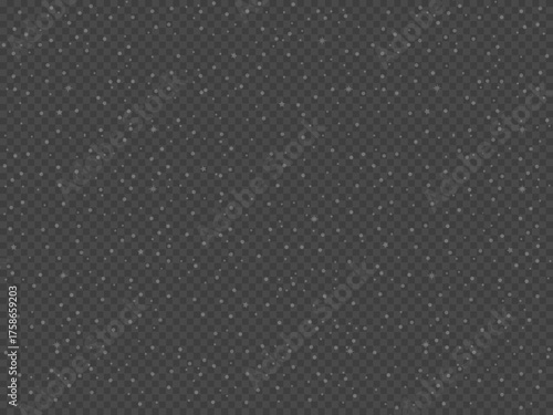 Wallpaper Mural Fine Snow Drop Star Overlay Seamless, Small Winter Snowfall Transparent Pattern, Light Snow and Star Confetti Background Torontodigital.ca