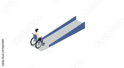 Isometric design of accessible wheelchair ramp for inclusive urban planning
