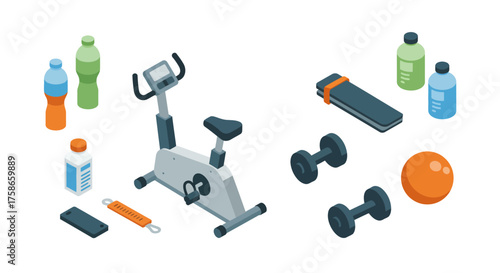 Isometric gym equipment: dumbbells, bottles, exercise bike, and more for home…