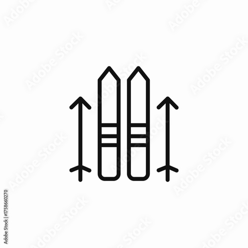alpine ski gear icon sign vector