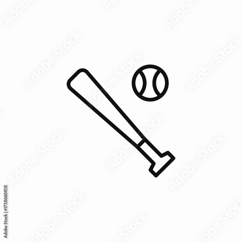 baseball bat ball icon sign vector