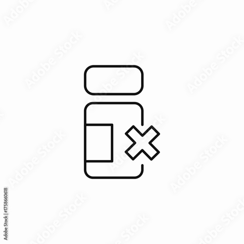 bottle cross mark icon sign vector