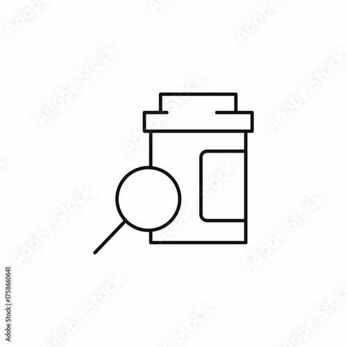 bottle search magnifier icon sign vector