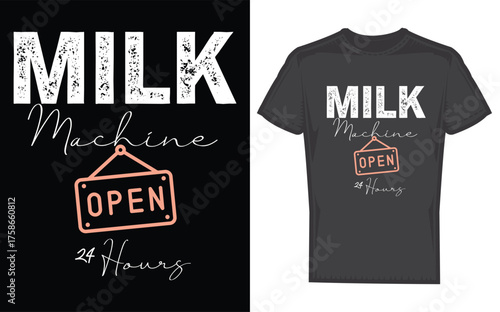 Funny milk machine open 24 hours breastfeeding new mom life silhouette design