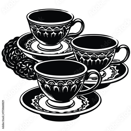 trio of teacups with matching saucers (1).eps