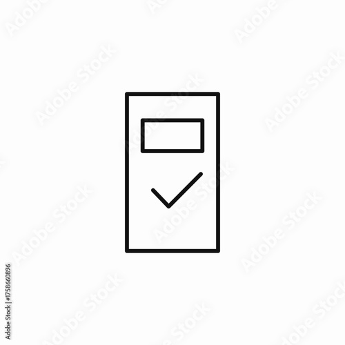 checkbox screen confirmed icon sign vector