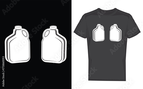 A clean minimalist silhouette of a classic glass milk jug with a handle presented as a vector graphic