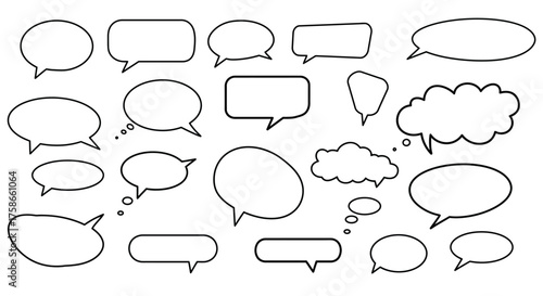 Minimalist hand-drawn speech bubbles for comic and design projects