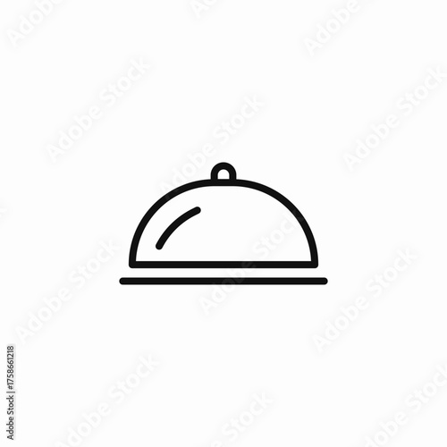 covered serving dish icon sign vector
