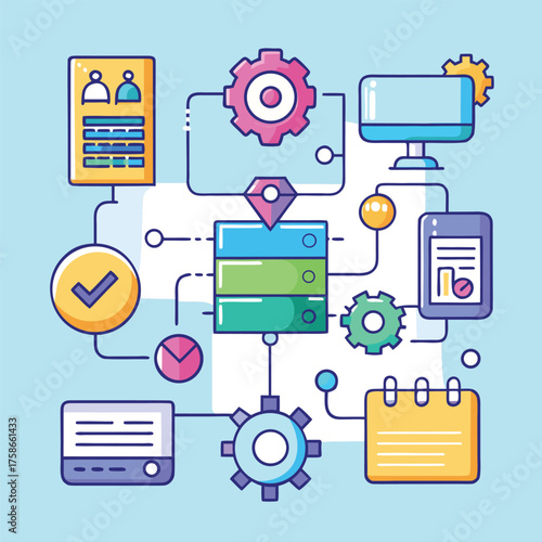 workflow automation concept icon pack .eps