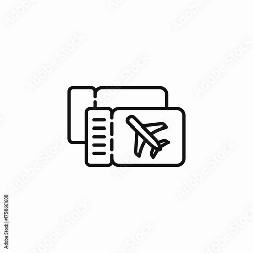 flight ticket boarding icon sign vector