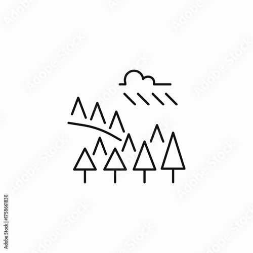 forest rain clouds icon sign vector