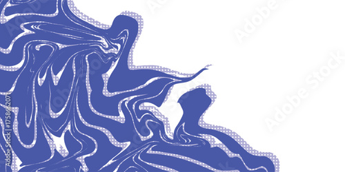 Aesthetic Blue wavy lines abstract background. Trendy psychedelic retro style backdrop. Waves, swirl and twirl pattern. Y2k aesthetic design