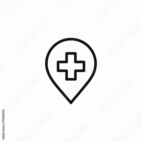 hospital clinic location icon sign vector