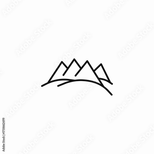 jagged mountain range icon sign vector