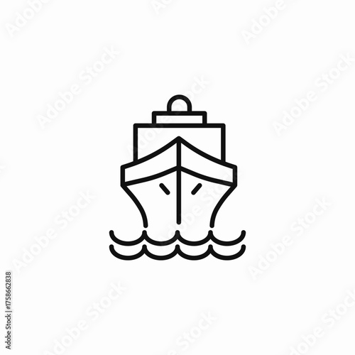 large cruise ship icon sign vector