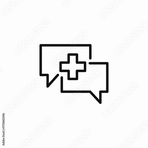 medical chat communication icon sign vector