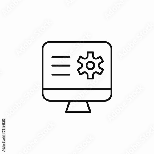 monitor gear settings icon sign vector