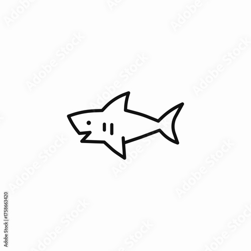 ocean predator shark icon sign vector