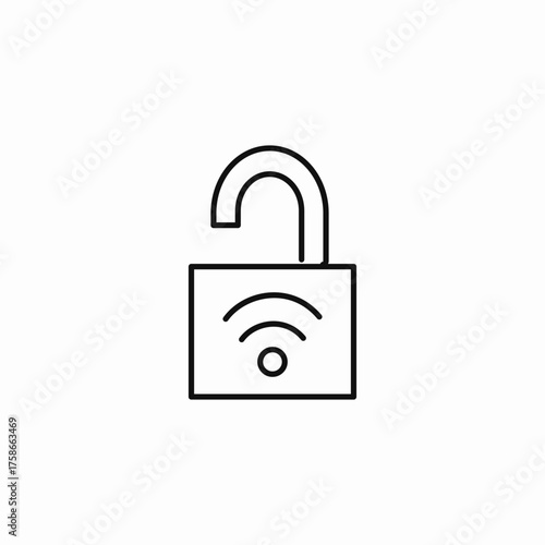 open wireless lock icon sign vector