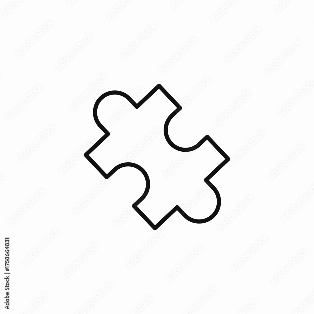 Fototapeta premium single puzzle piece icon sign vector