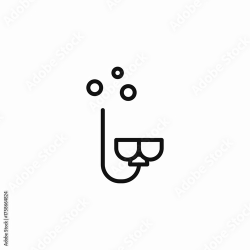 snorkel mask bubbles icon sign vector