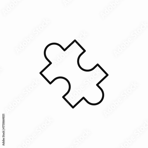 single puzzle piece icon sign vector