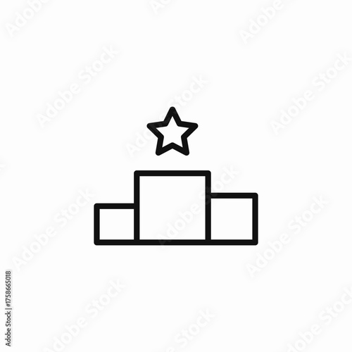 star podium stand icon sign vector