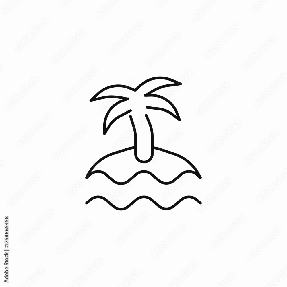 Fototapeta premium tropical desert island icon sign vector
