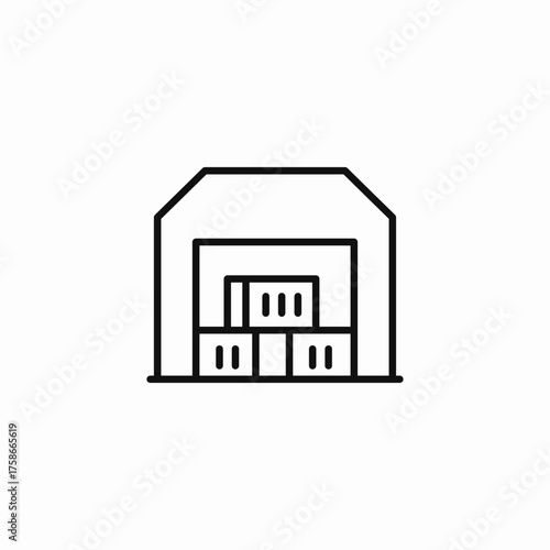 warehouse storage boxes icon sign vector