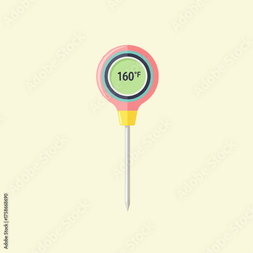 Digital Thermometer Illustration Displaying 160°F