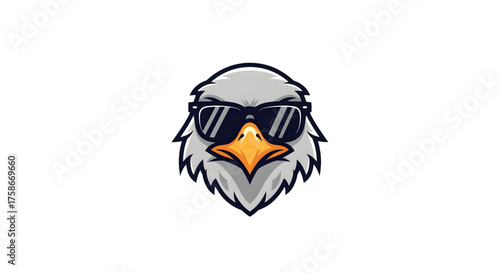 Cool eagle head artwork with sunglasses for branding or logo design, perfect for sports teams, businesses, and creative projects needing a strong icon