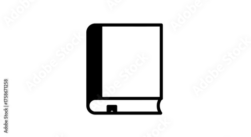 Minimalist black and white book icon for educational and literary themes